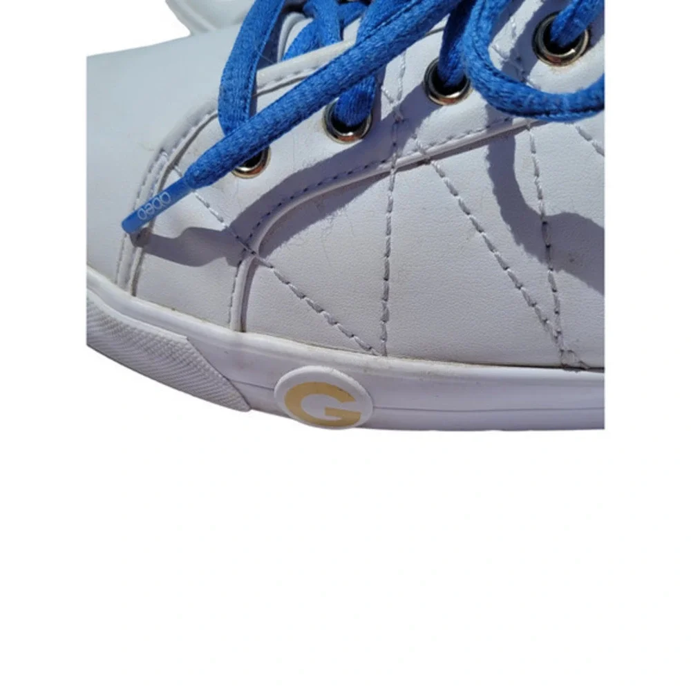GBG Los Angeles White Ggorfin Quilted‎ Sneakers Blue Laces G by Guess